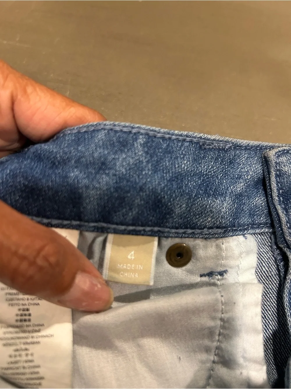 Michael Kors Light Blue Cropped Straight Jeans with Raw Hem